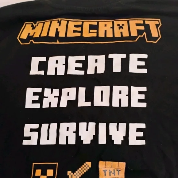 Minecraft Kids Black and Orange Short Sleeve Tee - Picture 5 of 7